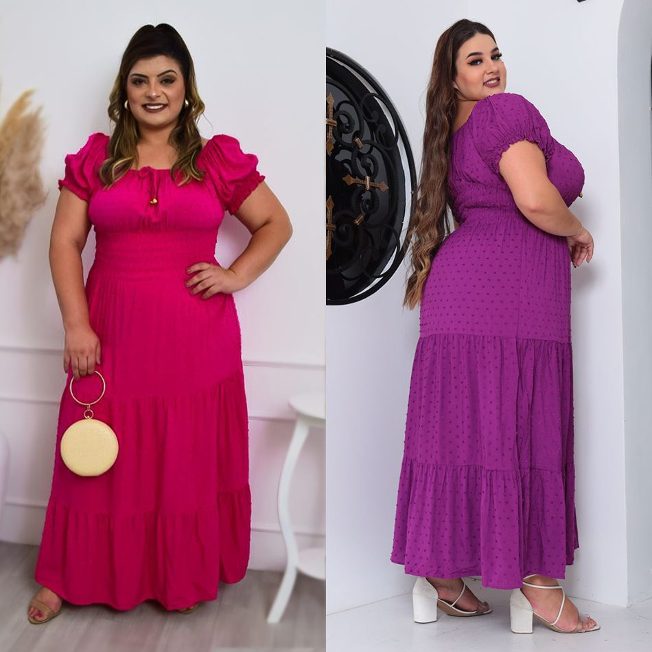 vestido plus size longo